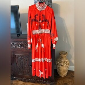 Classy Printed Long Sleeve Maxi Dress